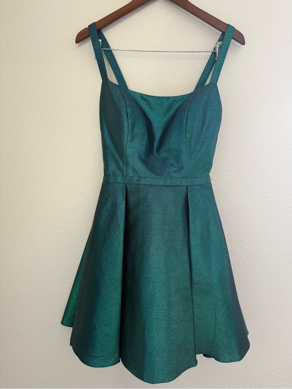 Blondie Nites by Stacy Sklar Teal Shimmer Fit & Flare Dress Size 7 Juniors